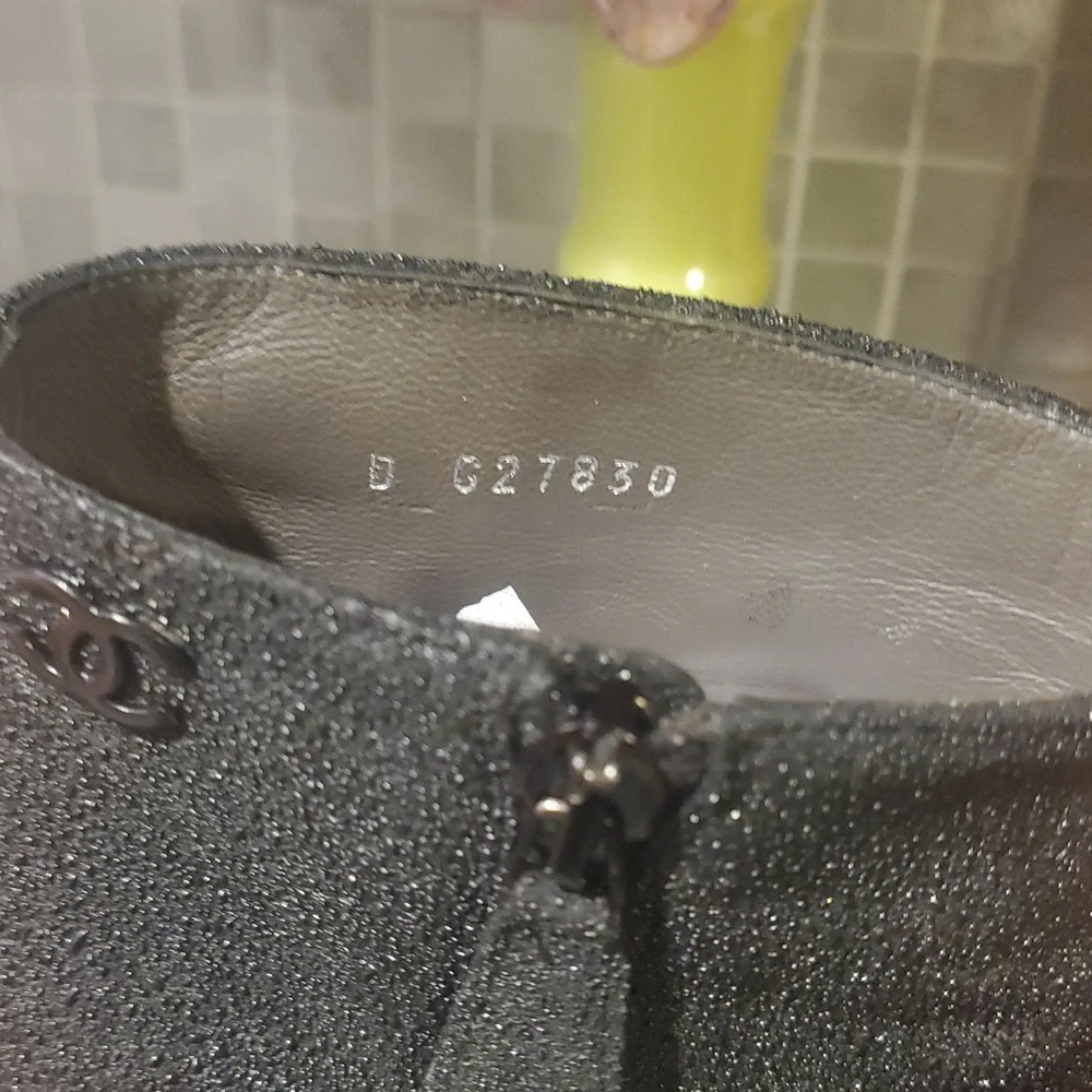 Chanel Sparkly Platform Boots Black - Picture 5 of 11